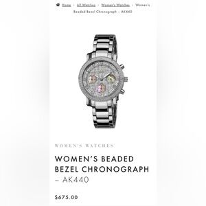 Akribos XXIV women’s silver watch